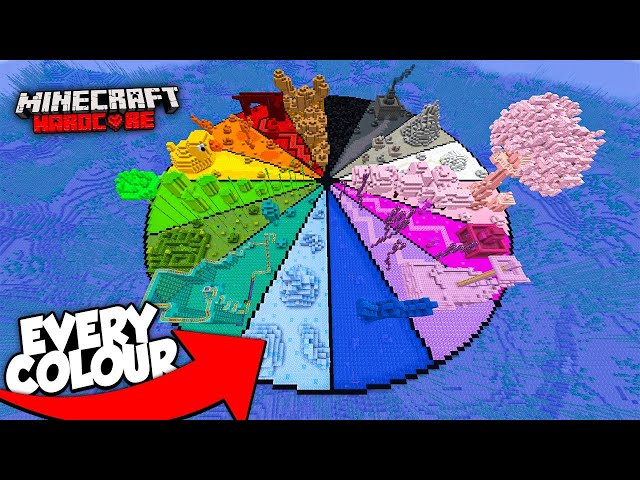 I Built an Every Colour Biome in Minecraft Hardcore!