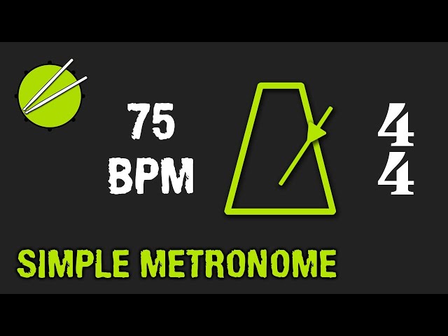 75BPM (4/4) Visual Metronome / Click Track - Beginner Drums
