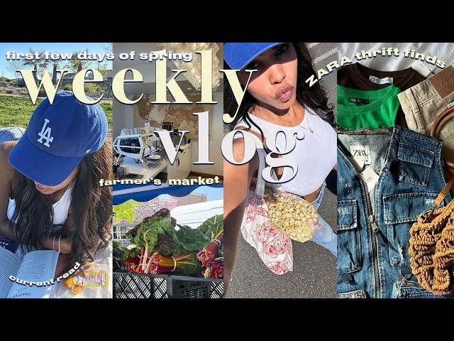 WEEKLY VLOG 💐 | ZARA thrifts + spring days in my life + farmer's market + new skincare