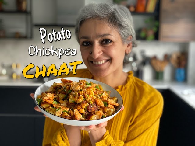 POTATO CHICKPEA CHAAT | Alu chole chaat | Quick alu papdi chaat | Vegan chaat | Food with Chetna
