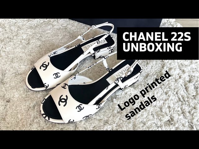 CHANEL 22S Unboxing - Printed Logo Sandals