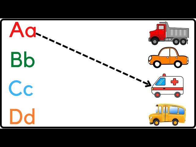 A to Z Vehicles matching worksheet | english worksheet for nursery class | abc song | Alphabets