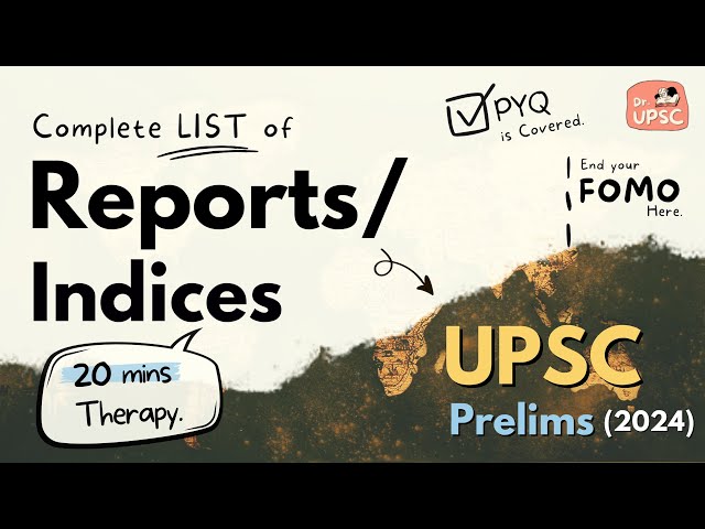 ⚡Remember *REPORTS and Indices * in 20 mins like MAGIC✨ | 🔥 UPSC-PRELIMS 2024