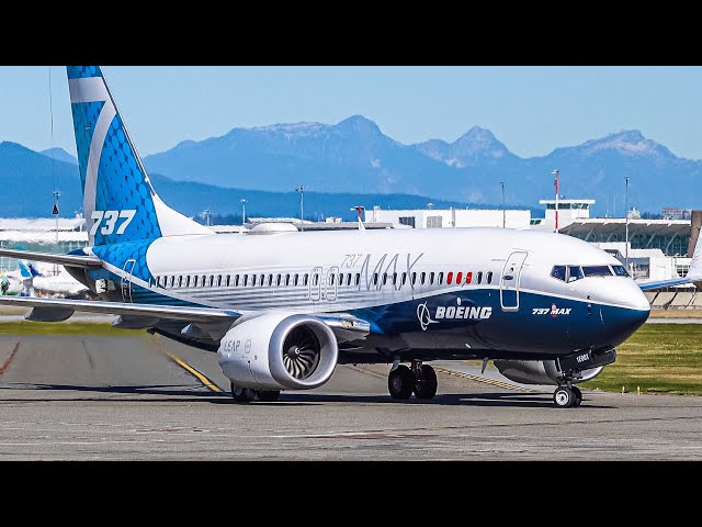 (4K) EPIC & RARE - Boeing 737 MAX 7 Experimental Arriving and Departing Vancouver YVR