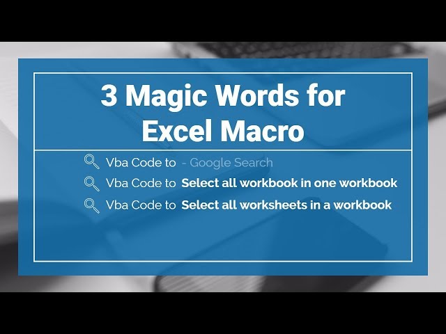 3 Magic Words for Excel Macro | Vba Code to - Google Search