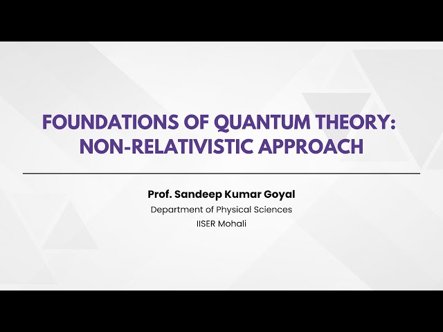 Introduction_Foundations of Quantum Theory: Non-Relativistic Approach