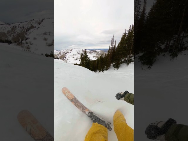 PORTUGUESE GAP from the top! Little spicy 🌶️ at the bottom haha! #parkcity #skiing