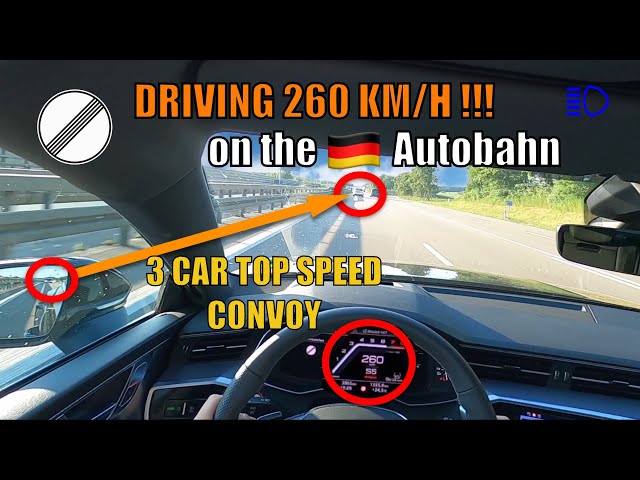 260 KM/H CONVOY on the GERMAN AUTOBAHN - AUDI A7 vs BMW 5 SERIES vs BMW 4 SERIES [NO SPEED LIMIT]