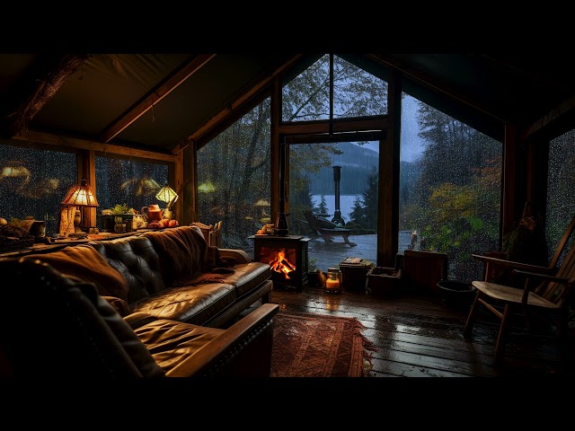Rain and Fireplace Music | Sleep Deeply in 3 Minutes - The Sound of Gentle Rain Soothes the Soul