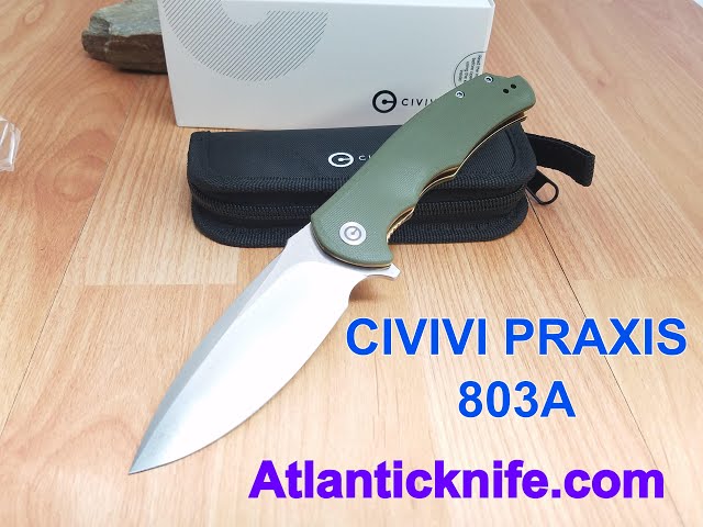 CIVIVI PRAXIS GREEN G10 FOLDING KNIFE SATIN BLADE BY WE KNIFE CO 803A