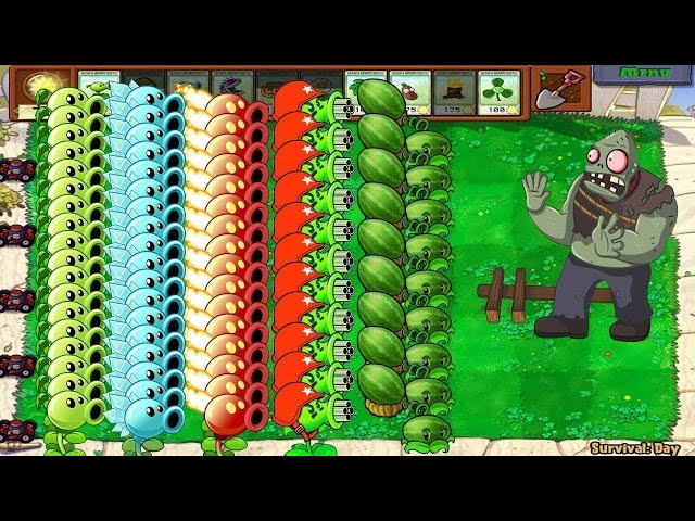 Team Pea vs Team Pult vs Gargantuar vs All Zombies | Plants vs Zombies Hack