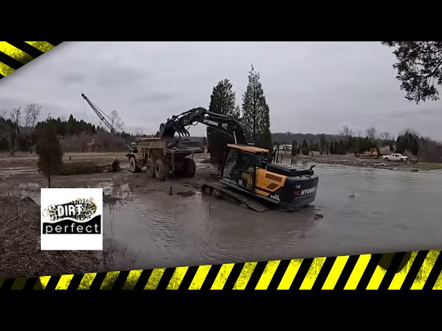 Deep Trouble: Excavator Struggles To Finish Job we may need some  Floats!