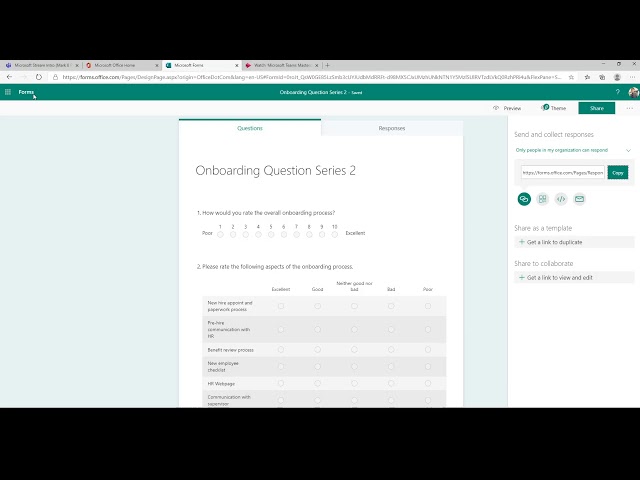 Microsoft Stream and Microsoft Forms - Building an On Boarding Video with Q and A