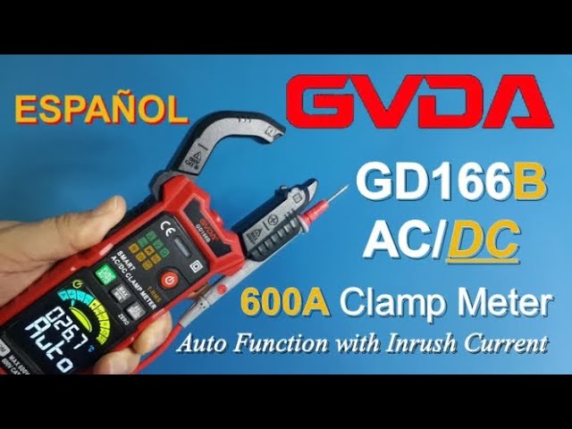 GVDA GD166B, pinza amperimétrica 600A CC/CD, llena de funciones con  Auto/Smart para mayor seguridad