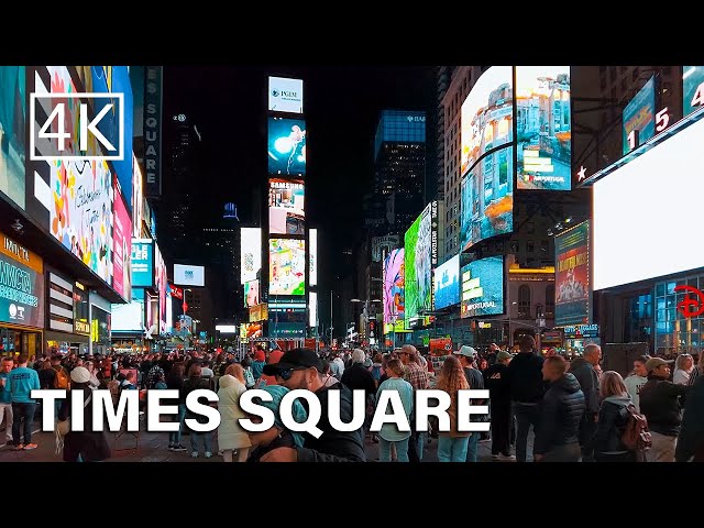 [4K] Times Square New York City at Night - Walking Tour