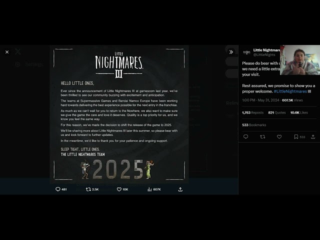 Little nightmares 3 has been delayed to 2025!