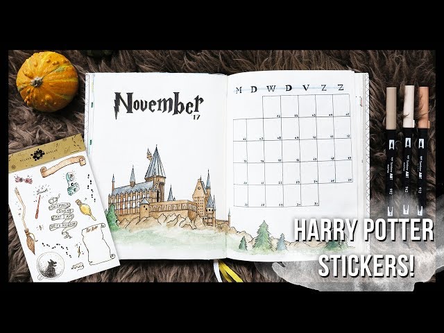 Harry Potter bullet journal monthly theme + STICKERS || TristArtist