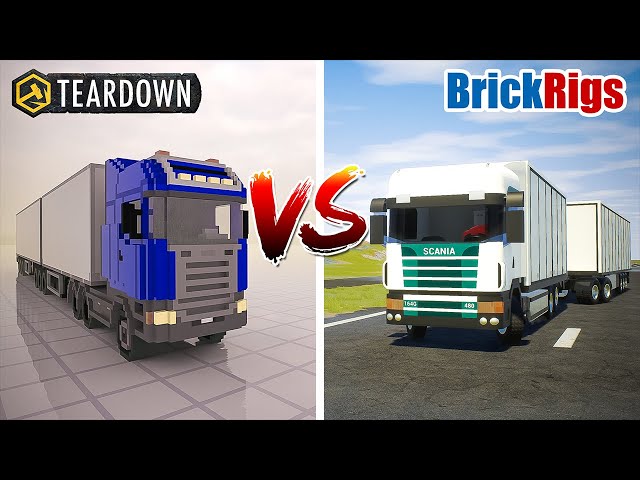 Teardown SCANIA B-DOUBLE vs Brick Rigs SCANIA B-DOUBLE