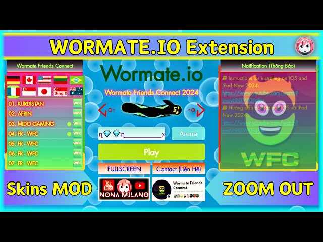 WORMATE IO - NEW UPDATES✅ SKINS MOD Extension l Zoom Out Hack |  Mobile Android online