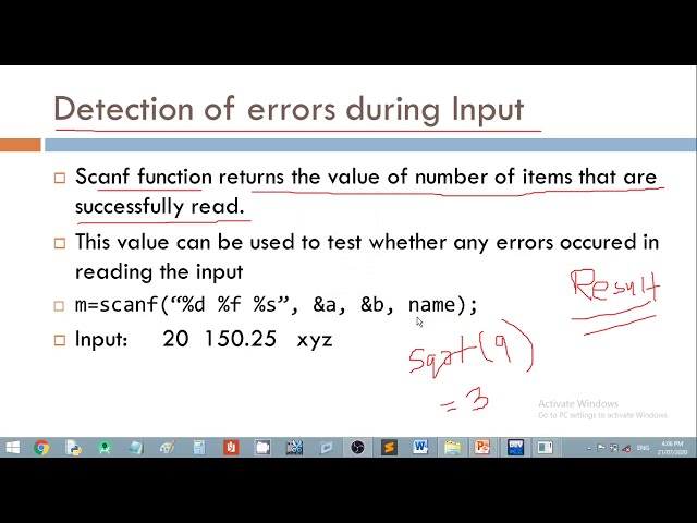 Detection of errors during Input| Programming in C| Lecture 51