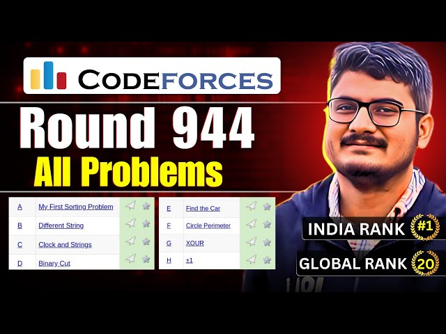 Codeforces Round 944 Solution Discussion | ABCDEFGH | All Problems