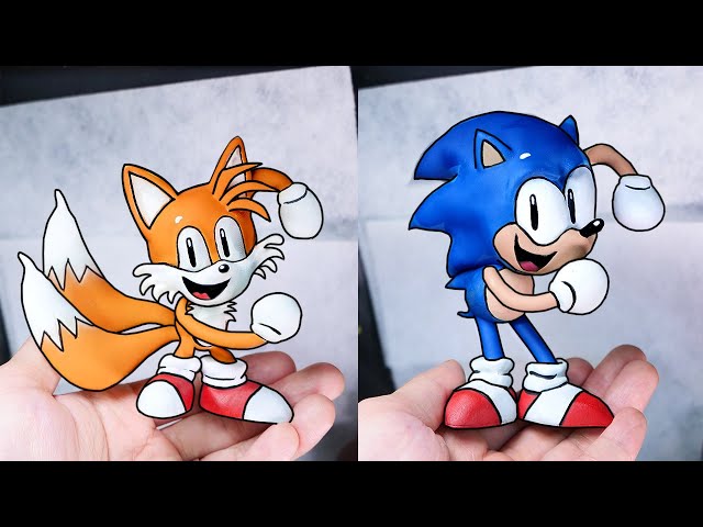 [FNF] Making Classic Sonic and tails dancing meme Sculptures Timelapse  - Friday Night Funkin' Mod