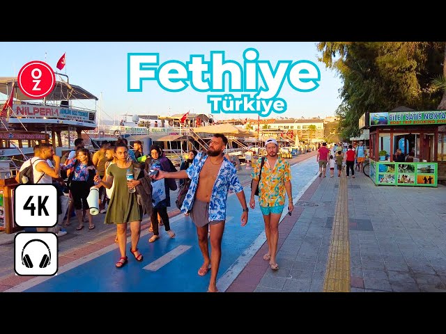 FETHIYE - Türkiye 🇹🇷 4K Walking Tour | Marina and City Center | Muğla