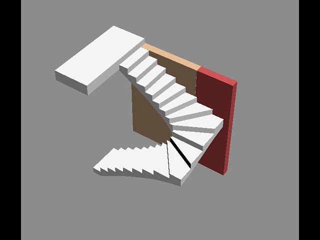 454 - 001 3D модель забежной лестницы