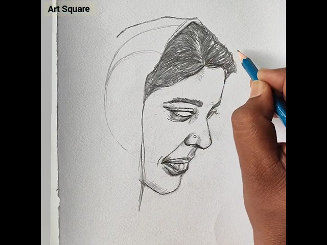 Beautiful women's portrait Drawing with Andrew Loomis method #Drawing #painting #sketch