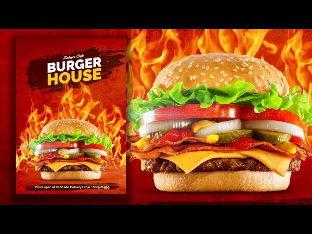 Gimp Tutorial : Burger House Poster | Food Poster Design