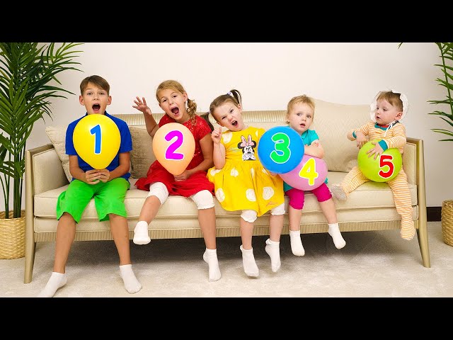 تعلم الأرقام مع خمسة أطفال 🎈
