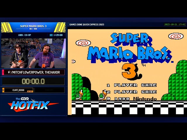 Super Mario Bros. 3 100% Co-op by Mitchflowerpower & TheHaxor at GDQx 2023