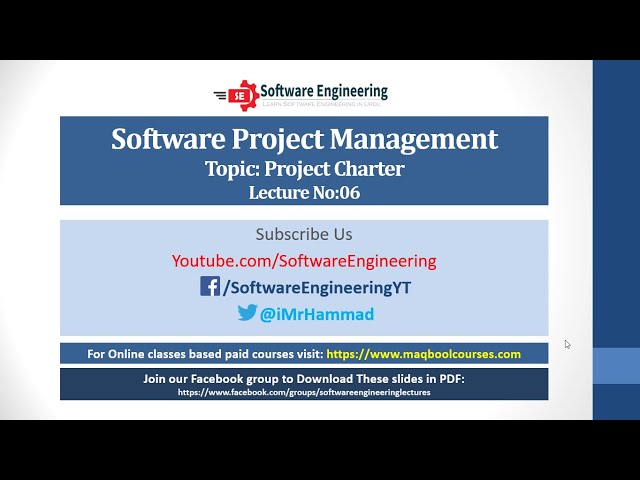 How to create a project charter | Lecture 06 Urdu-Hindi | Software Project Management