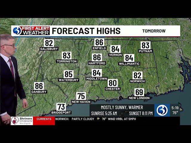 FORECAST: Tuesday to be mostly sunny, warmer