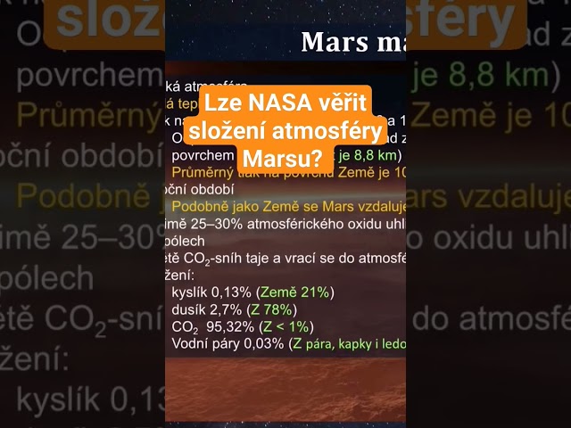 Lze NASA věřit složení atmosféry Marsu? #aliens #mars #nasa