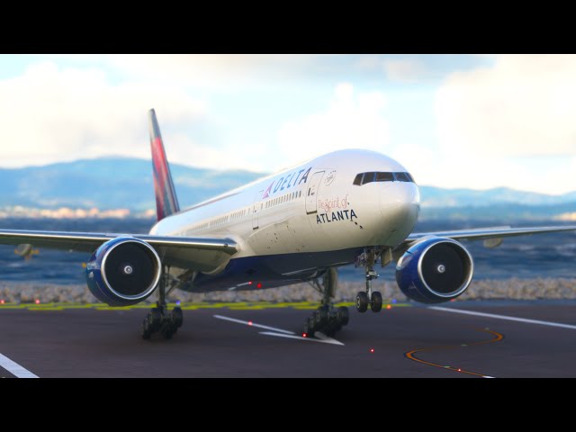 AWESOME GIANT Aircraft Landing!! Boeing 777 DELTA Airlines Landing at Melbourne