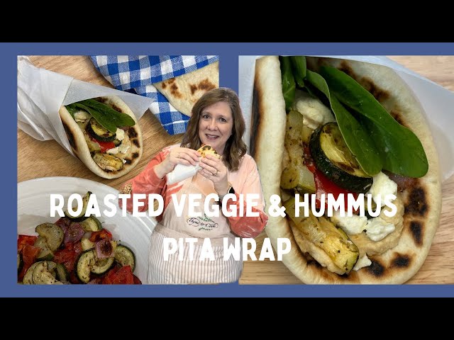 Roasted Veggies and Hummus Pita Wrap