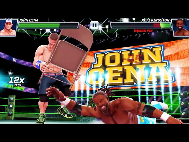 WWE MAYHEM Video Game (iOS) John Cena vs Kofi Kingston - YG Family Gaming