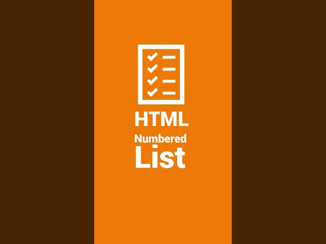Create Numbered (Ordered) List in HTML #htmlbasics #htmltutorial