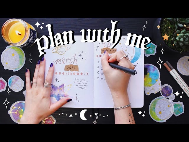MARCH PLAN WITH ME | reading journal ✧★☾  celestial theme