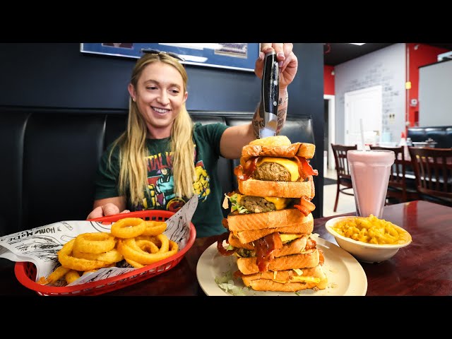 This "Heart Attack" Burger Challenge Has NEVER Been Attempted By A Woman!