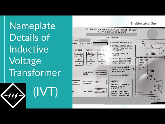Nameplate Details of Inductive Voltage Transformer (IVT) | Explained | TheElectricalGuy