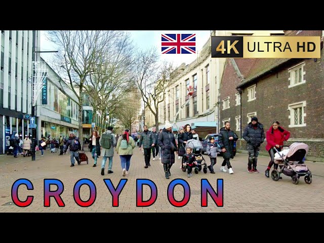 Croydon Christmas Decorations🎄A Holiday Walk Near London 4K60