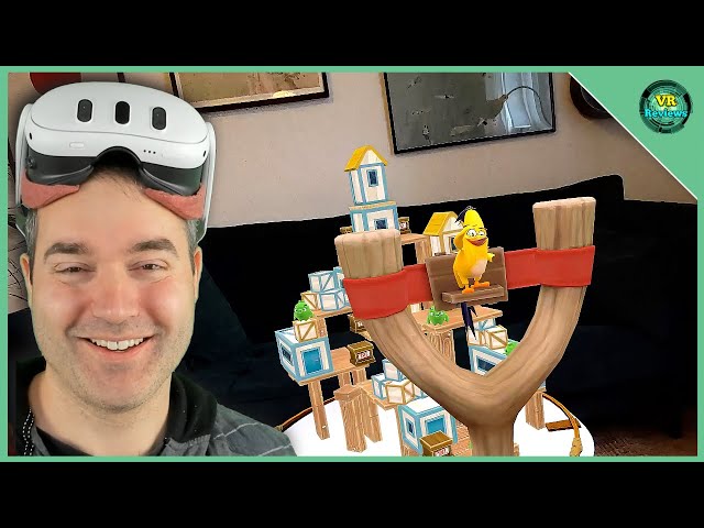 Angry Birds Mixed Reality Update with Hand tracking! Meta Quest 3 Angry Birds VR: Isle of Pigs