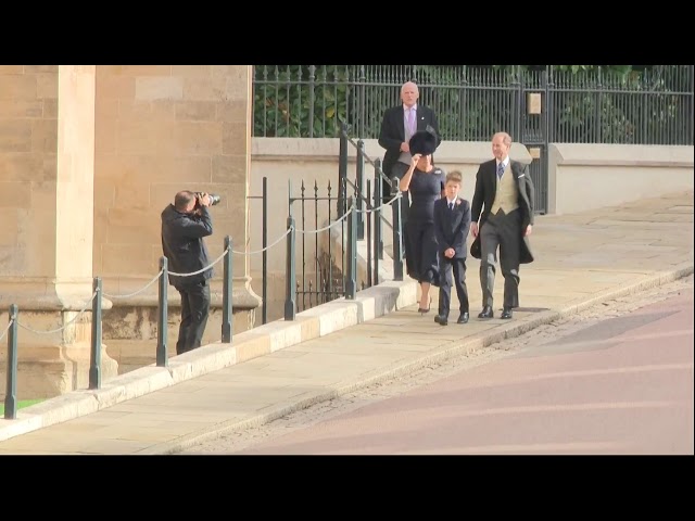 Prince Edward and Sophie, Countess of Wessex arrive at royal wedding
