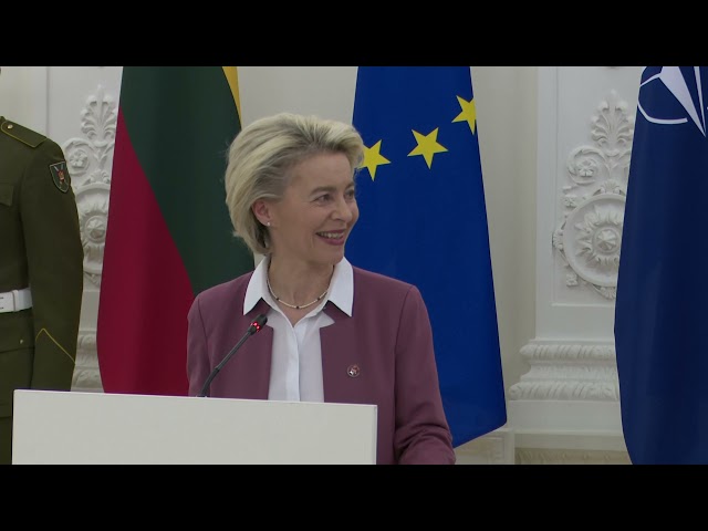 President von der Leyen in Lithuania for the joint response to the hybrid attack by Belarus