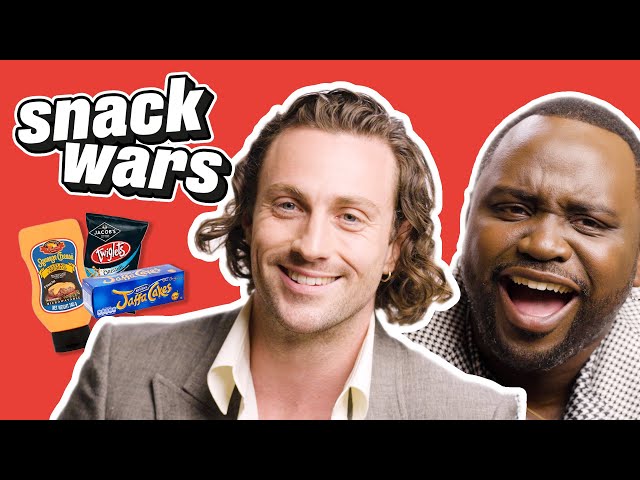 Aaron Taylor-Johnson & Brian Tyree Henry Have Wild Reactions To Snacks | Snack Wars | @LADbible TV