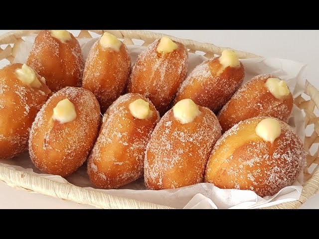Vanilla Custard Cream Donuts | Custard Donuts Recipe | How To Make Custard Donuts
