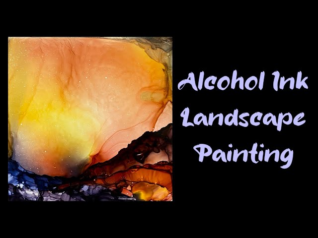 real time ALCOHOL INK Landscape Painting