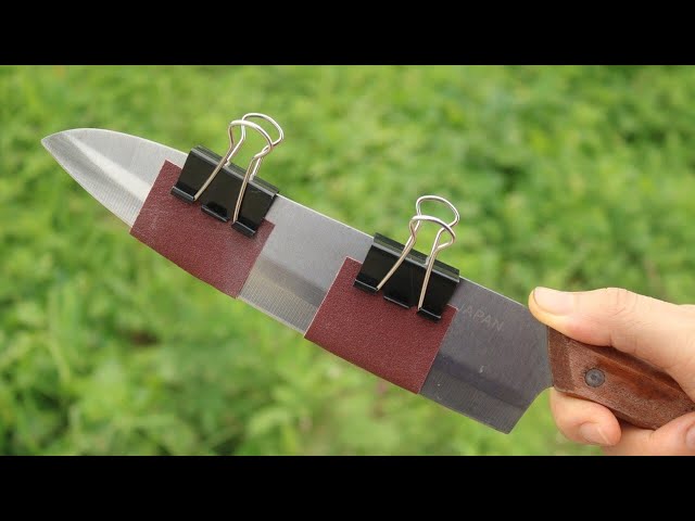 Easy Way To Sharpen A Knife Like A Razor Sharp ! Amazing Result - Win Tips